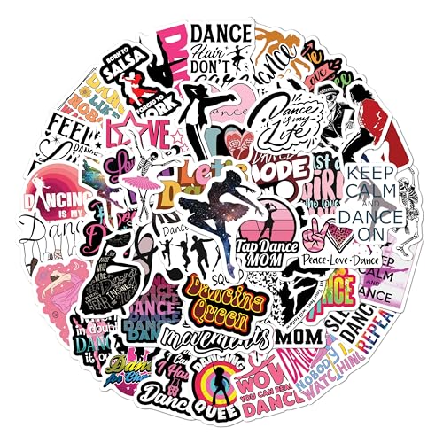 BEATRI Dancing Stickers 50Pcs Dancer Stickers Waterproof Vinyl for Water Bottles Laptop Car Decal - Perfect Dancer Gifts for Girls and Women (Dancing Stickers)