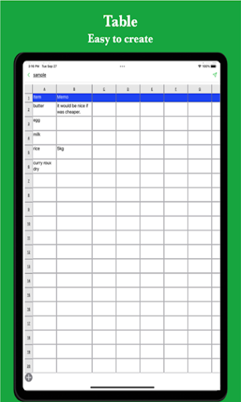 Simple Table - Note as table - App on Amazon Appstore