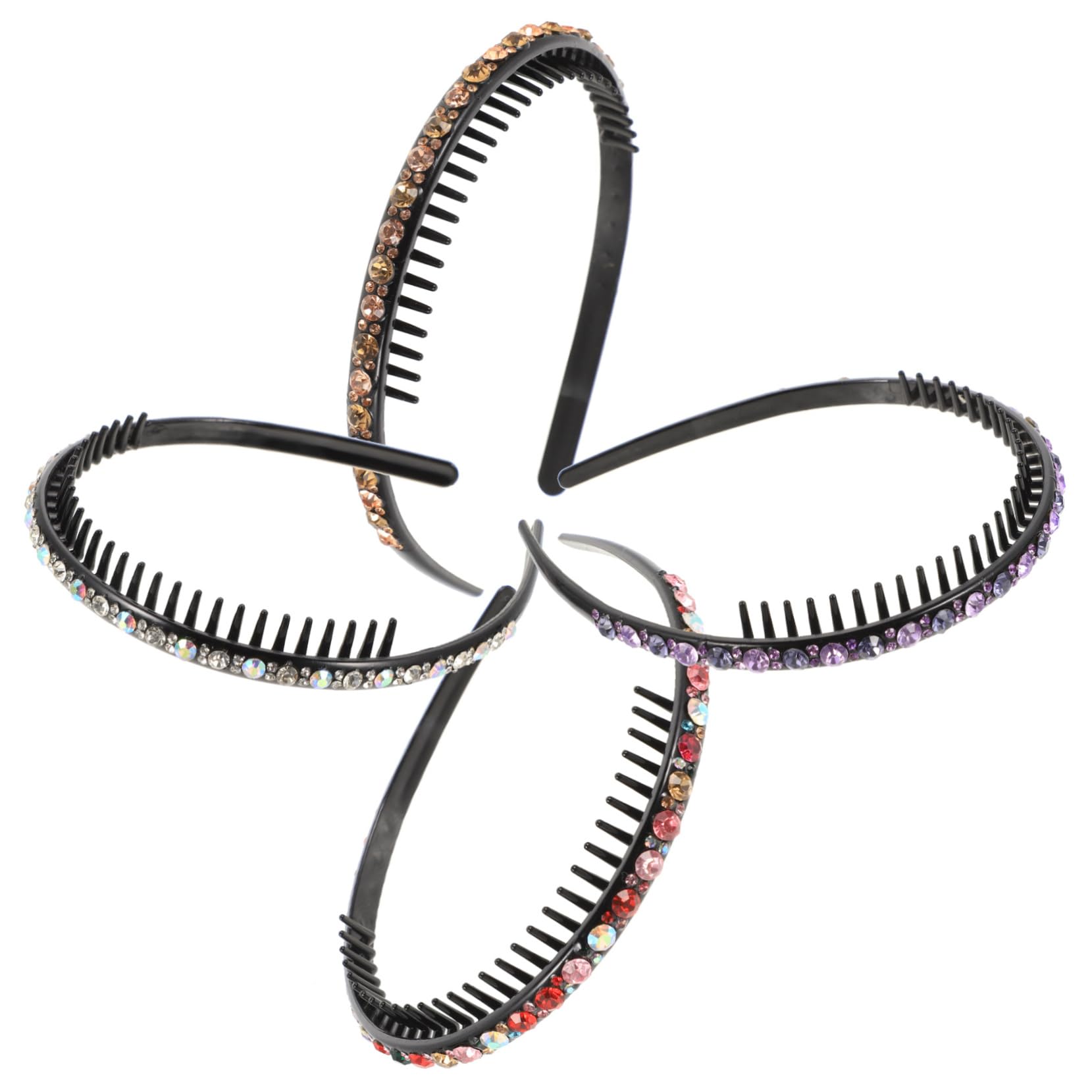 Ipetboom 16piezas Diademas De Rhinestone Para Cabello Accesorios Elegantes y Resistentes Para Hogar Diseño Dientes Para Mayor Sujeción Para Maquillaje y Cuidado Facial