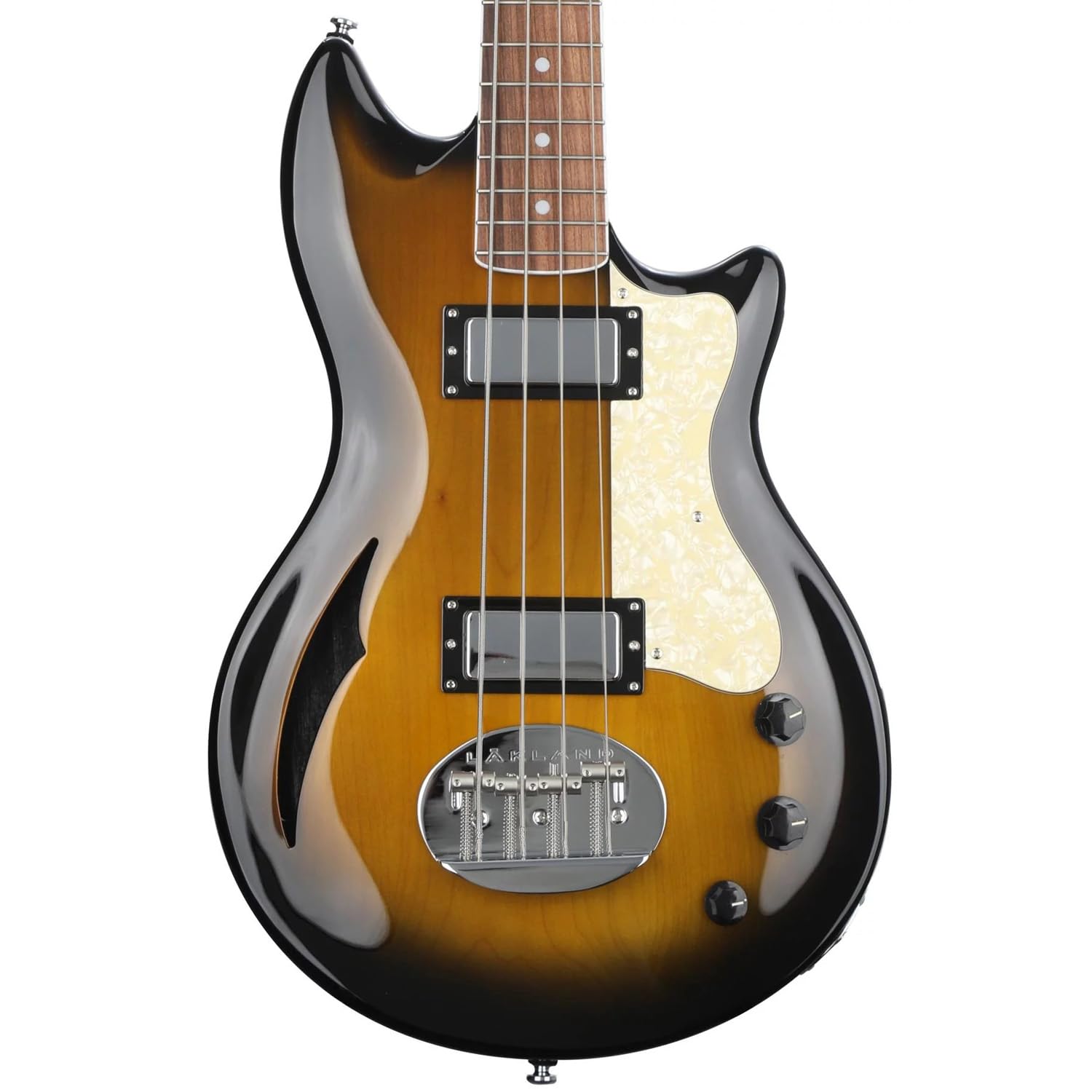Lakland Skyline Hollowbody-30 Bass, Tobacco Sunburst, Gator Transit Bass Guitar Bag Bundle