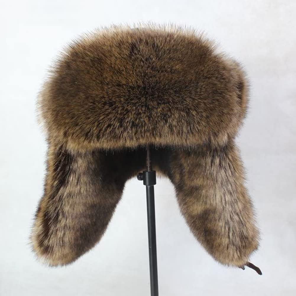 Uomo Donna Cappello da Aviatore Berretto Antivento Invernale Caldo Cappello da Pelliccia Sintetica con Paraorecchie