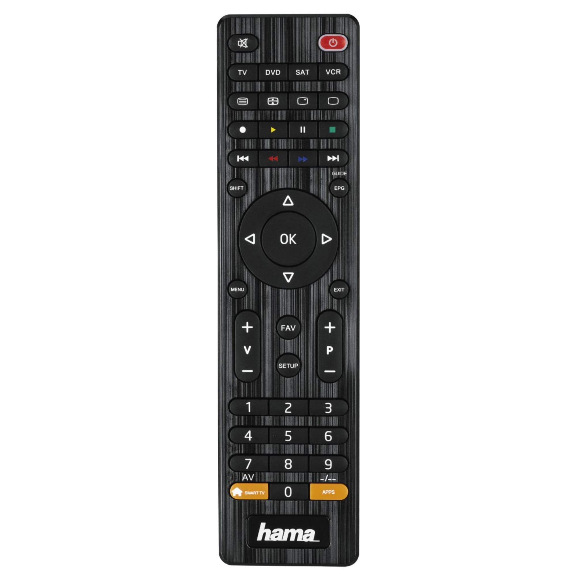Hama Universal 10cm 4-in-1 Remote Control for TV/DVD/STB/VCR | Black