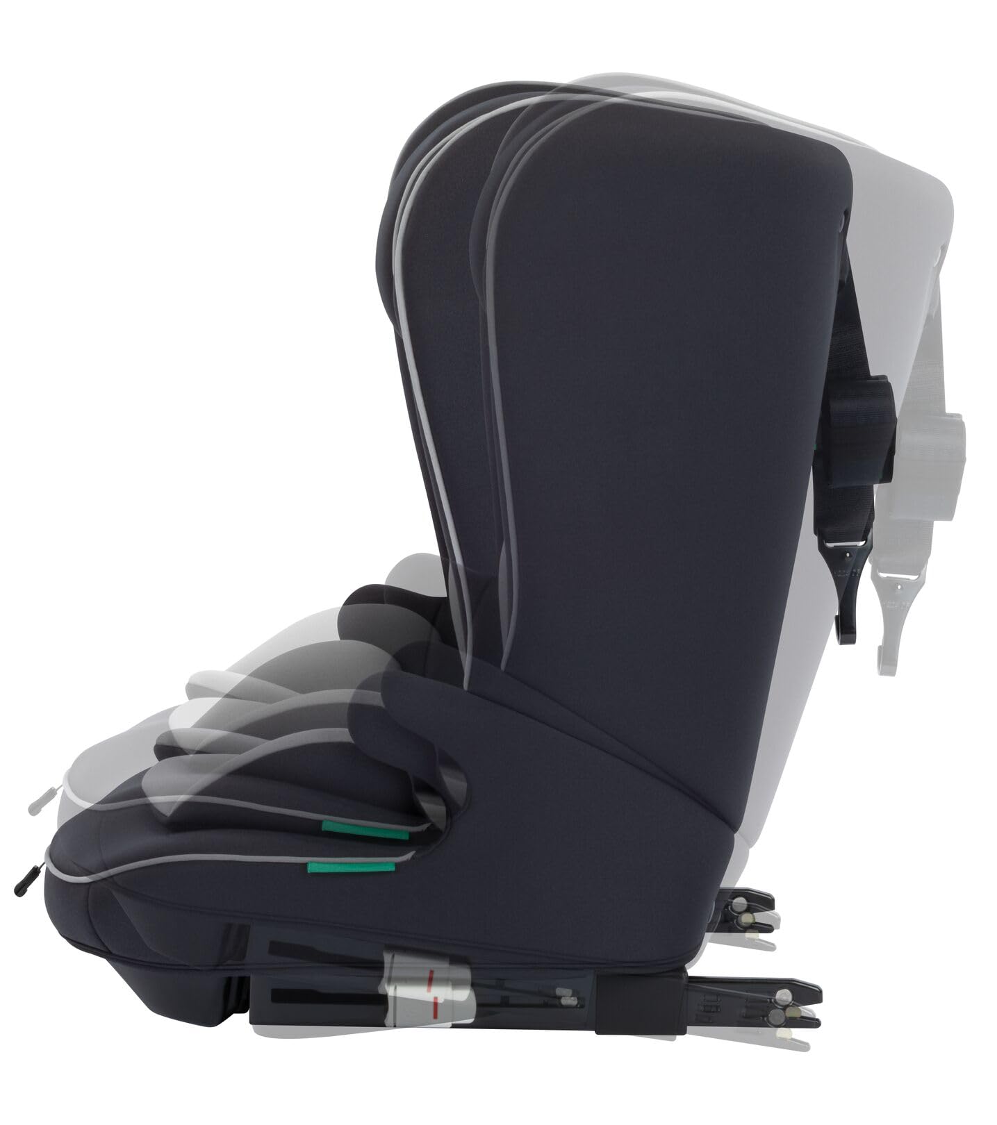 Safety 1st Lunar i-Size, silla de coche evolutiva, 15 meses a 12 años (76–150 cm), silla de coche ISOFIX, 13 posiciones de reposacabezas, protección lateral, Black