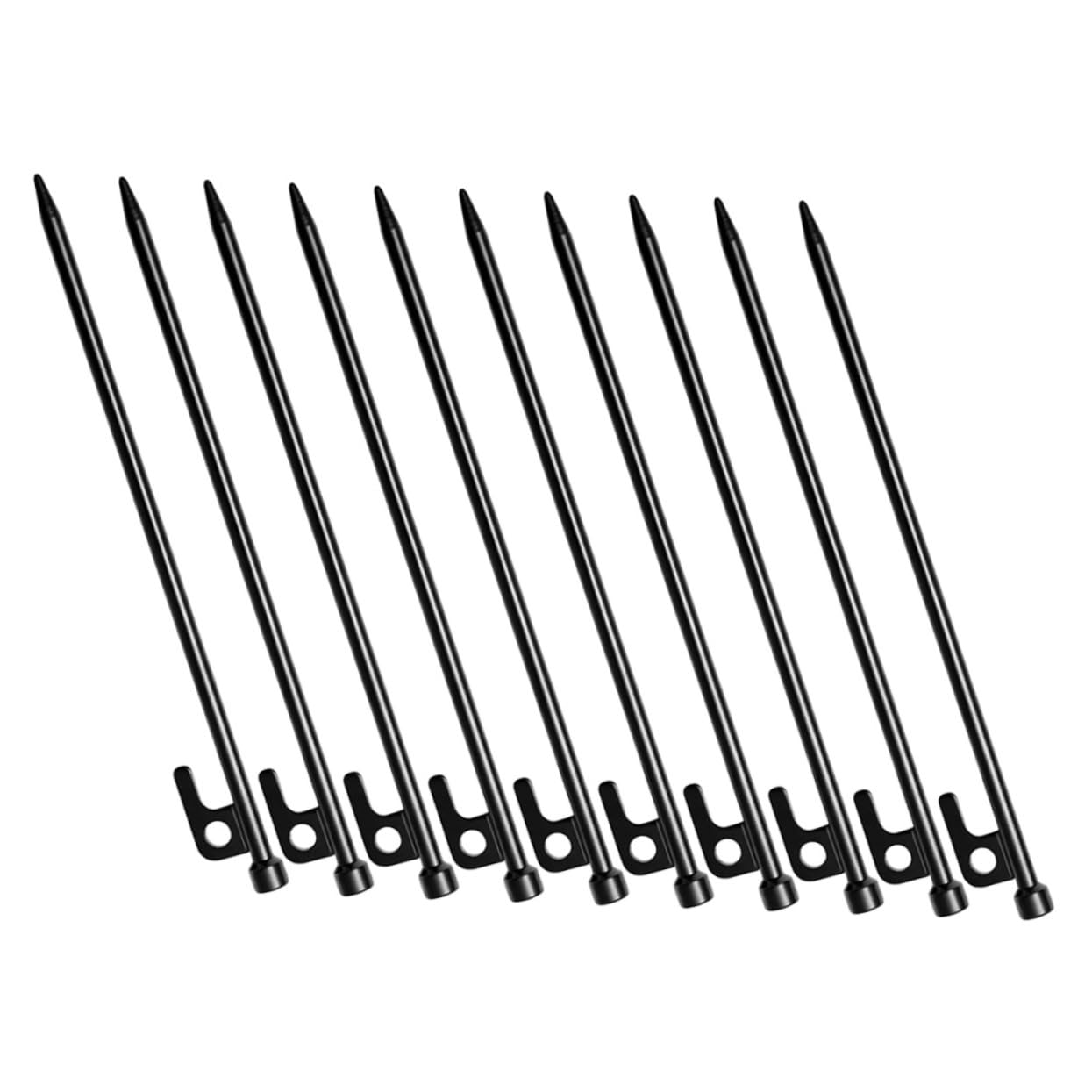 Yardwe 10 pièces Piquets de Camping en Fonte Piquets de Tente Robustesse Renforcée Fixation Sol pour Accessoires Réutilisables Anti-Vent pour Tentes et Bâches Outdoor