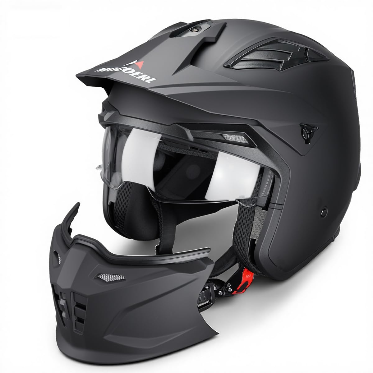 Casco Streetfighter | ECE 22.06 Homologado | Casco Jet con Visor Solar Retráctil | para Scooter & Moto & Ciclomotor