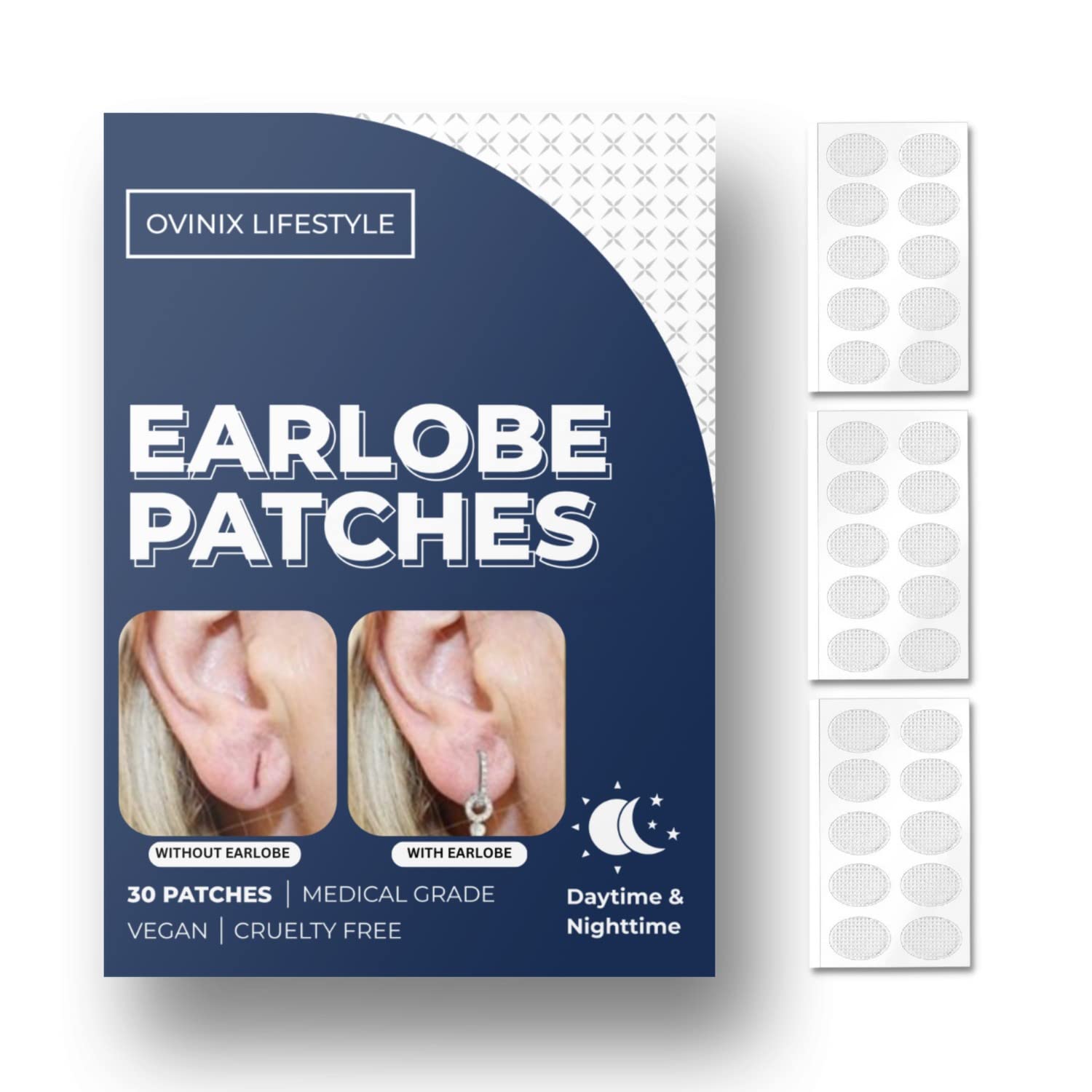 Buy Ovinix Ear Lobe Support Patch for Heavy Earrings/Invisible Ear Lobe