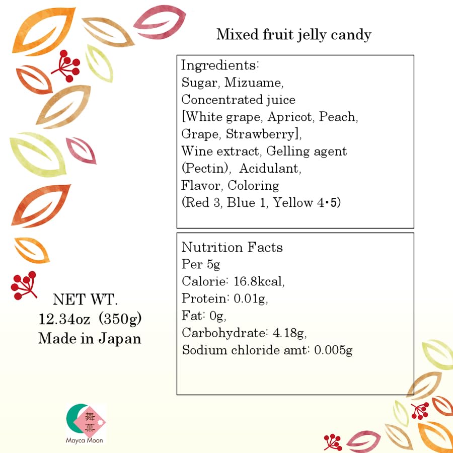 Miniatura 2 de Mayca Moon Caramelo de gelatina japonesa con sabor a fruta mixta envuelta individualmente 350