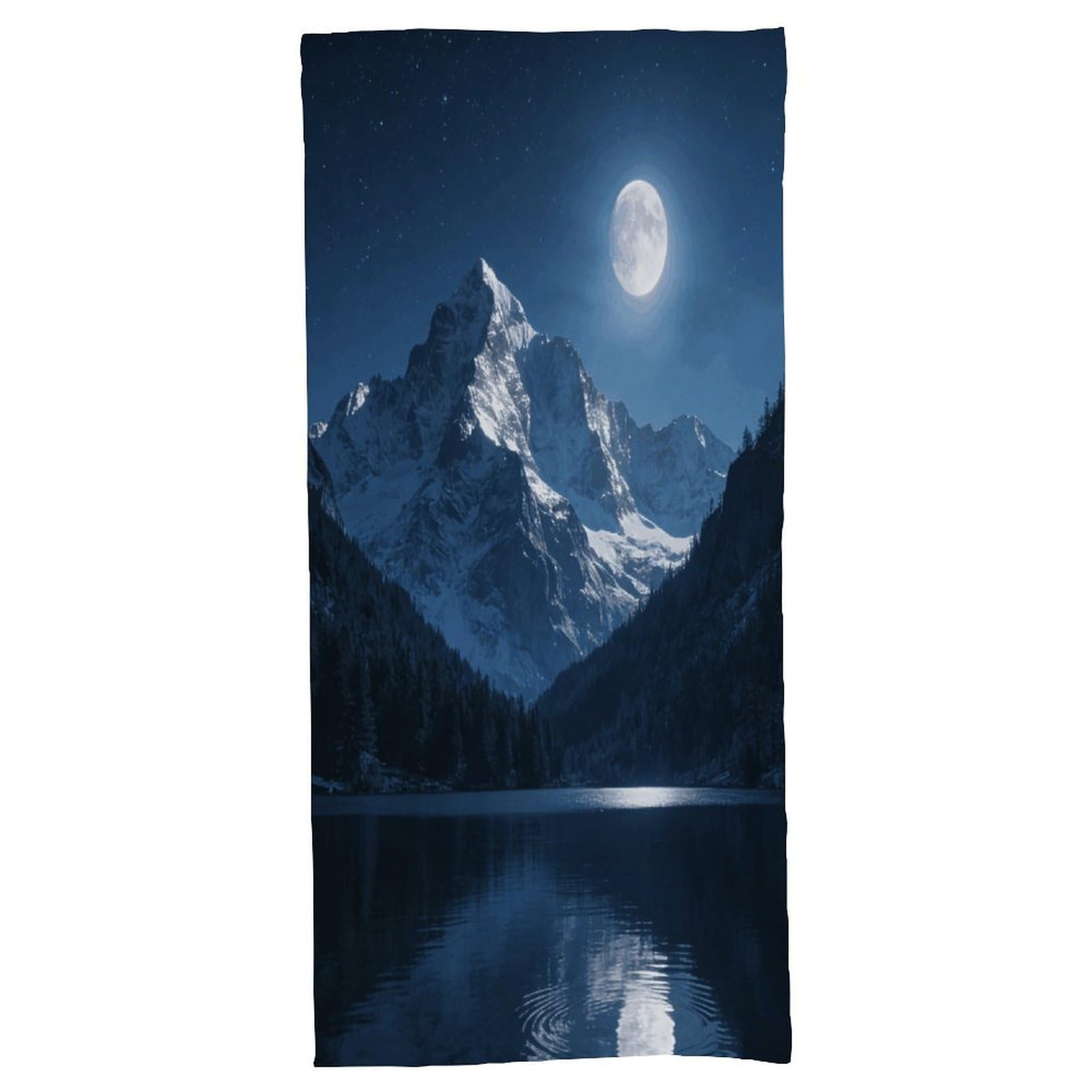 Fodpand Style Mountain Moonlight Bath Towel, Highly Absorbent & Quick Drying Beach Towel, Compact & Lightweight Pool Towel For Bathroom, Beach, Pool, Gym, Spa, And Hotel Use