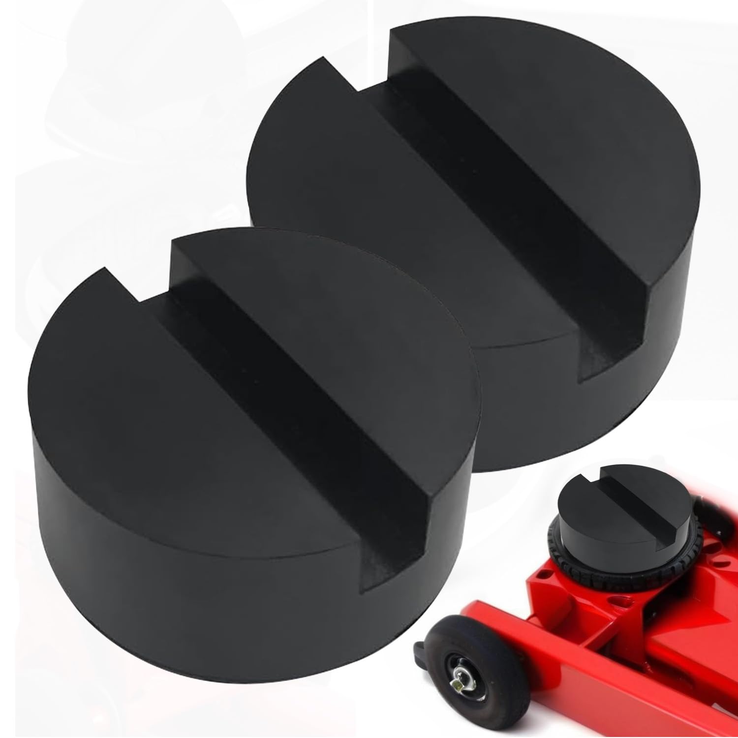 Car Jack Accessories, Pinch Weld Jack Pad Adapter,Universal Rubber Floor Jack Pad,Quick Jack Compatible Protector Pads for Vehicles(2-Pack)
