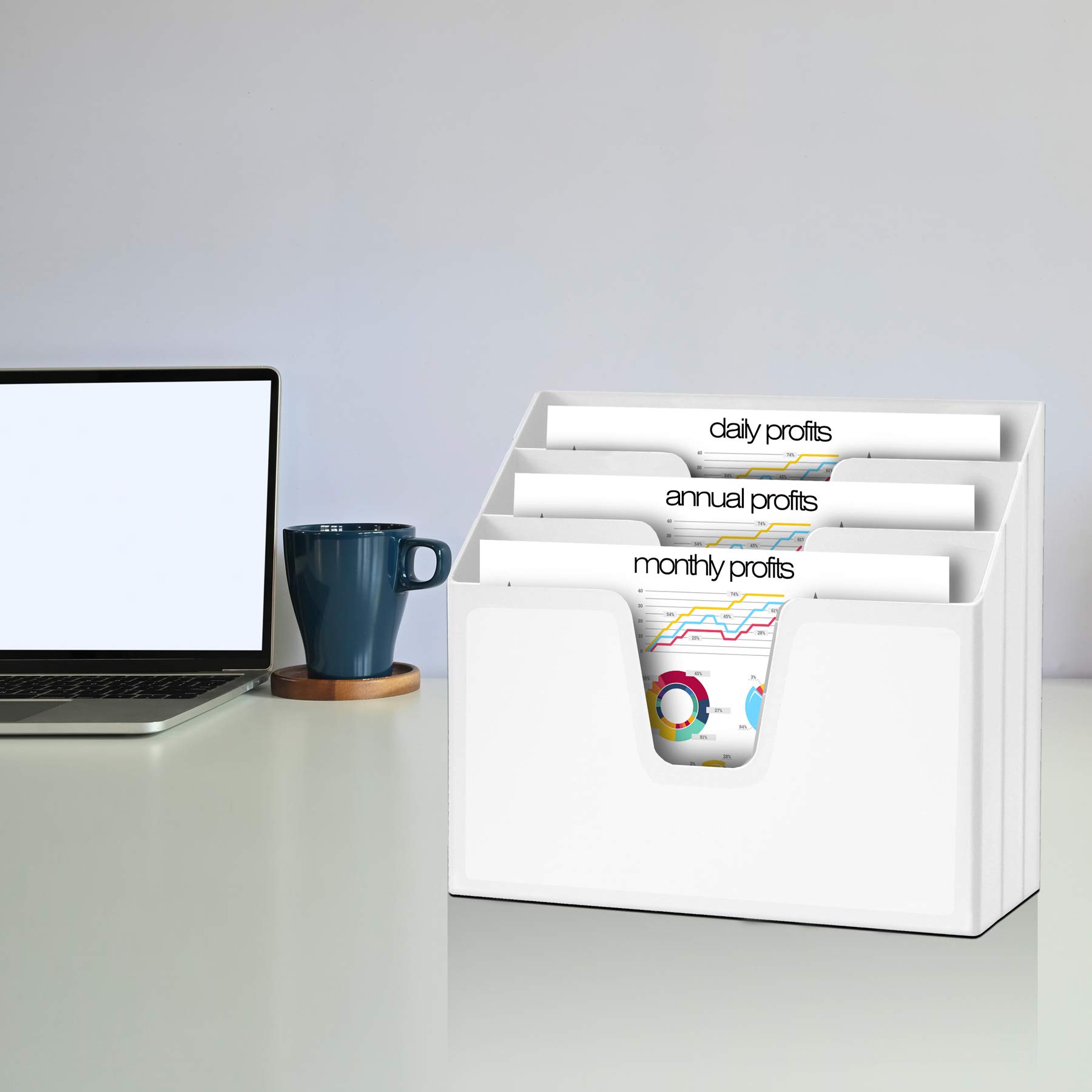 Acrimet Horizontal Trieur Organisateur de Document A4 (Plastique) (Couleur Blanc)