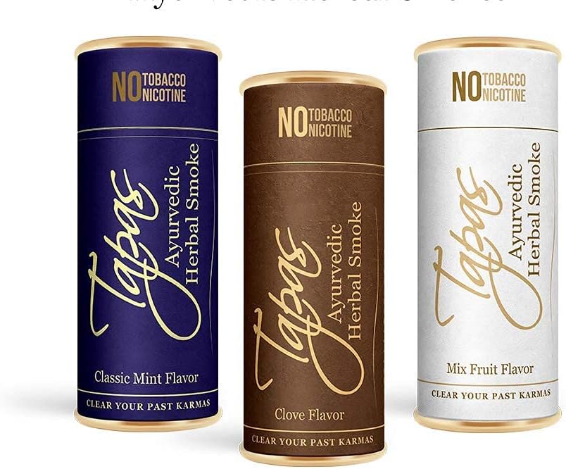 TAPAS Ayurvedic herbal Smoke Sticks Mix Flavours Clove, Mint & Fruit (pack of 3) 15 sticks for Healthy Smoking experience