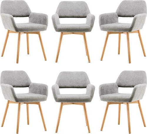 Miniatura 72 de Juego de 2, 4 y 6 sillas modernas, cómodas, decorativas, tapizadas en tela para cocina, comedor, sala, dormitorios, sala de espera, de escritorio