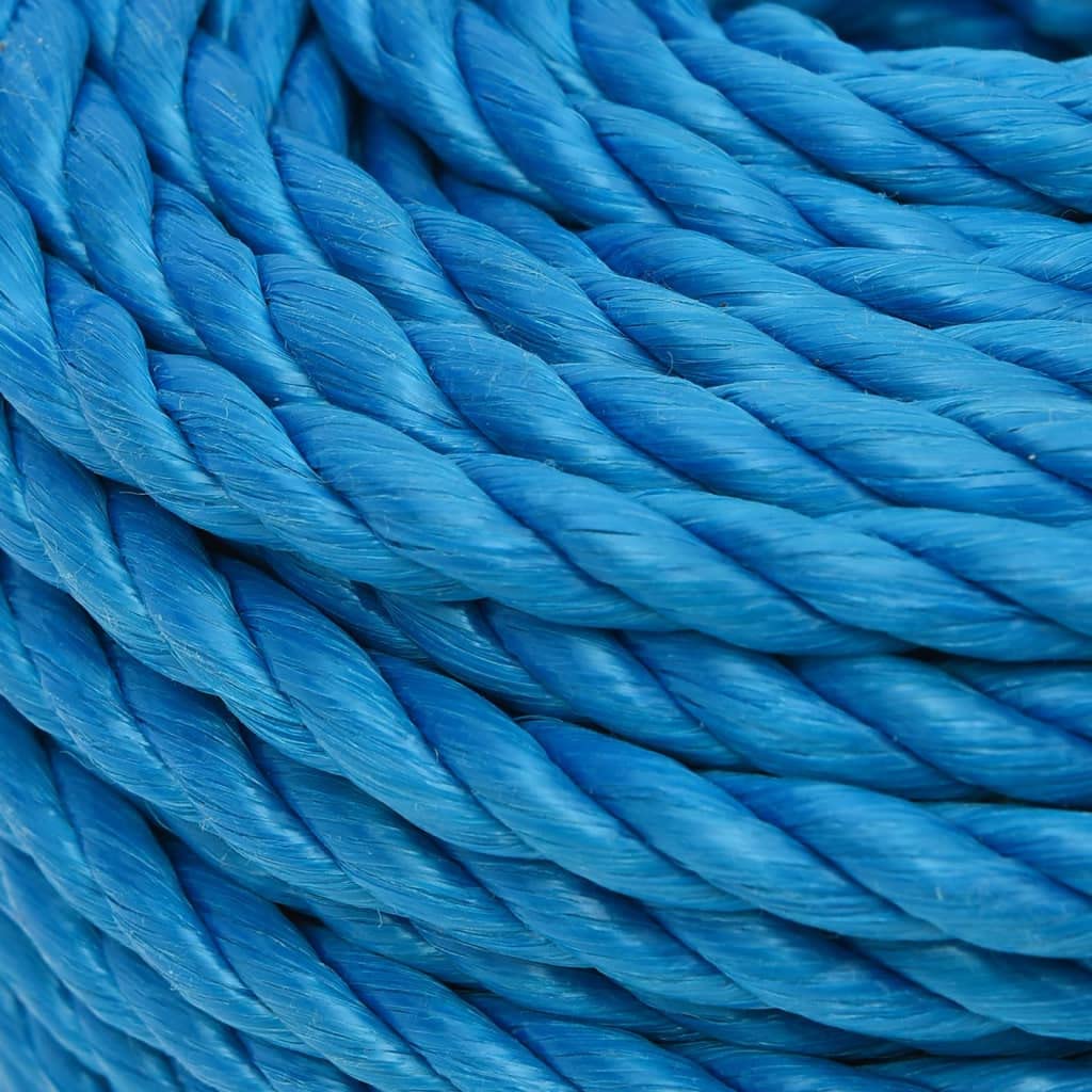 Cuerda de trabajo trenzada azul 16 mm x 50 m, cuerda de polipropileno resistente, resistente a los rayos UV, impermeable para el hogar, jardín, barcos y exteriores
