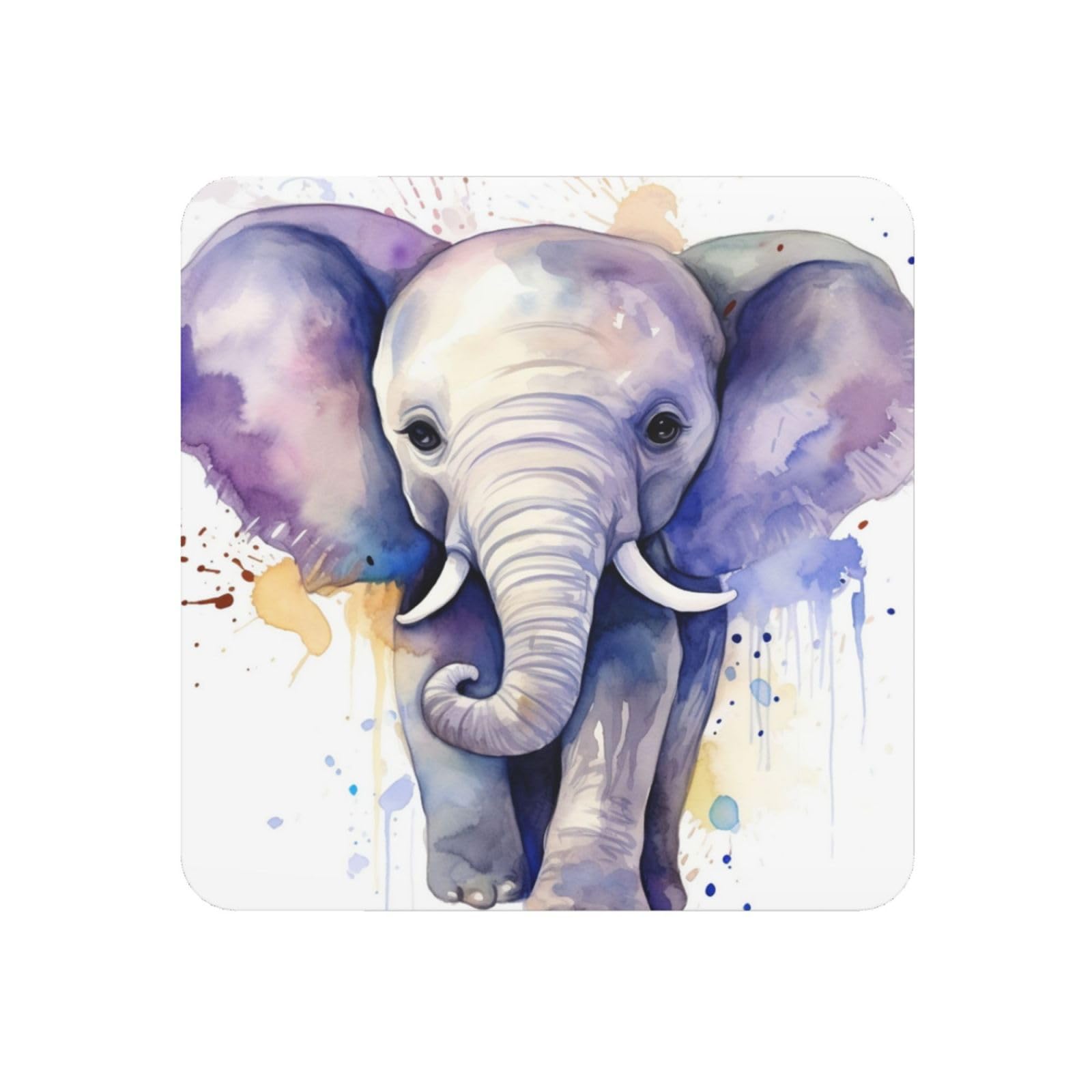 Fodpand Square Cute Elephant Watercolor Fridge Magnets, Strong Small Refrigerator Magnets Decorative Magnets For Kitchen Fridge Office Locker - One Size Funny Magnetic Stickers Birthday Gifts