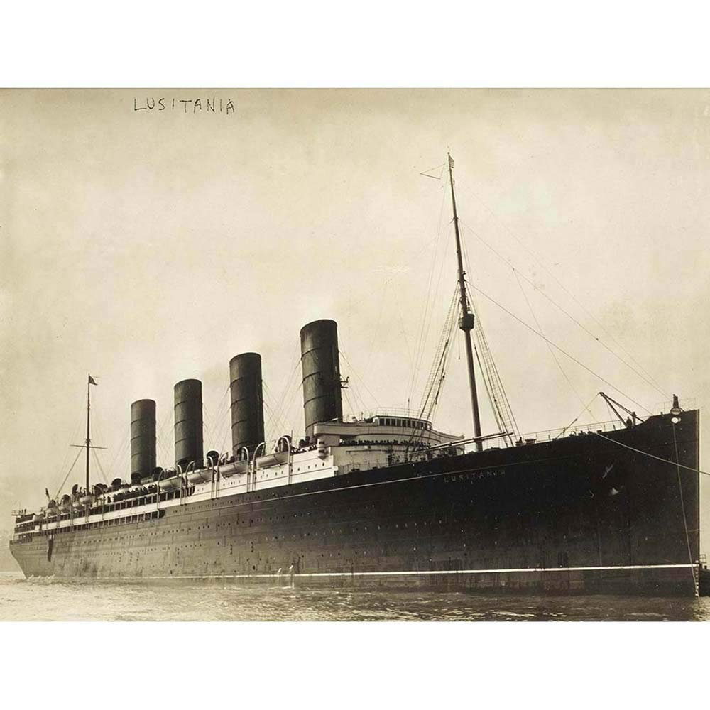 Wee Blue Coo Vintage Transport Lusitania Liner Ship Boat Art Print Poster Wall Decor 12X16 Inch