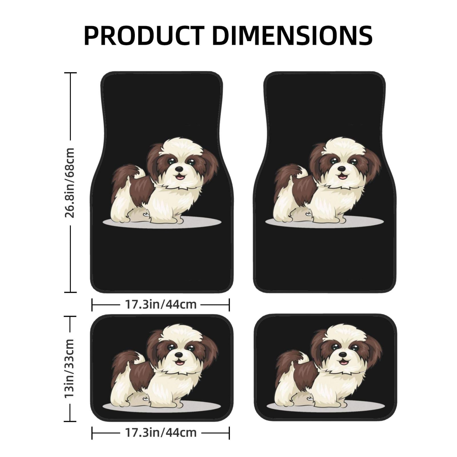 Shih Tzu Hund, 4er-Set Auto-Fußmatten, Neopren-Fußmatten für Fahrzeuge, rutschfeste Auto-Fußmatten, Autozubehör