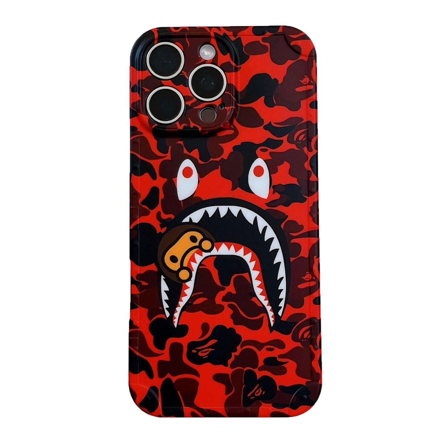 Hoolcase for iPhone 16 Pro Max Soft Case for Shark Face/Shark Teeth Fans Kids Boys, Cartoon Cute Fun Shockproof TPU Protective 6.9 Inch Case for
