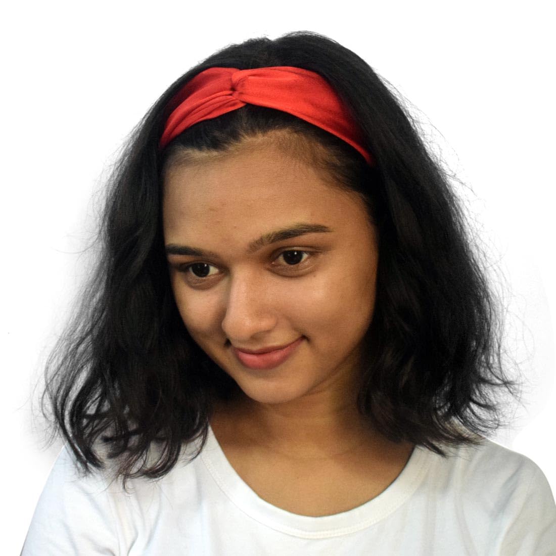 CURLY CHARMY Women Satin Turban Hairband| Satin Fabric Twisted Headband With Comfortable Elastic| Elegant Cross Knot With Elastic Stretchy Hairband for Women & Girls