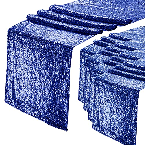 Eternal Beauty Navy Blue Sequin Table Runner 5PCS 12x108 Inch
