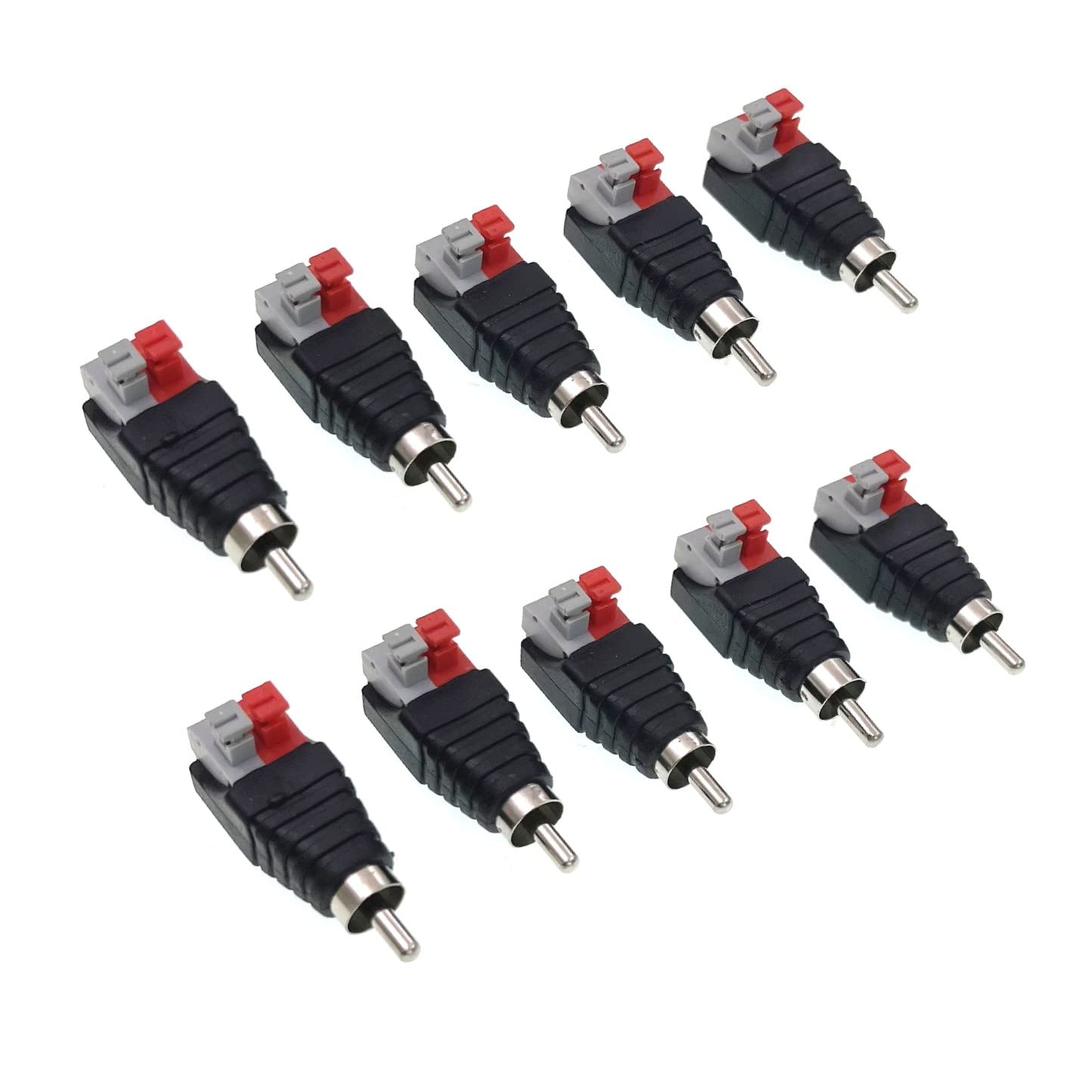JZK 10 Pcs RCA to Speaker Wire Adapter, Subwoofer Speaker Phono RCA