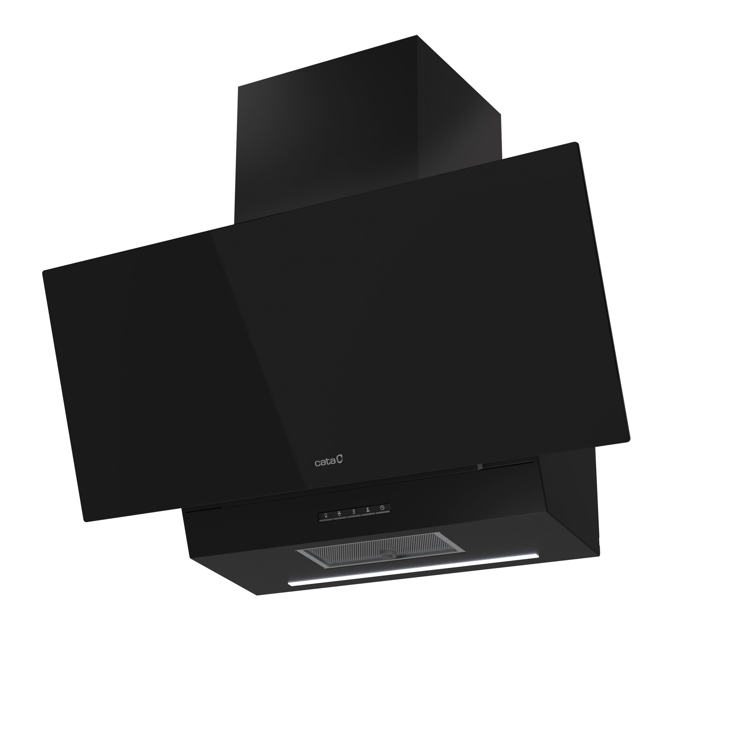 Cata Schwarz Dekorative Dunstabzugshaube Thalassa 900 Gbk/G Elektronisches Bedienfeld 4-Gang 3+1 Turbo Extra Leiser Motor Geräuschpegel 50 Db Led-Beleuchtung Nebelfilter Breite 90 Cm Farbe