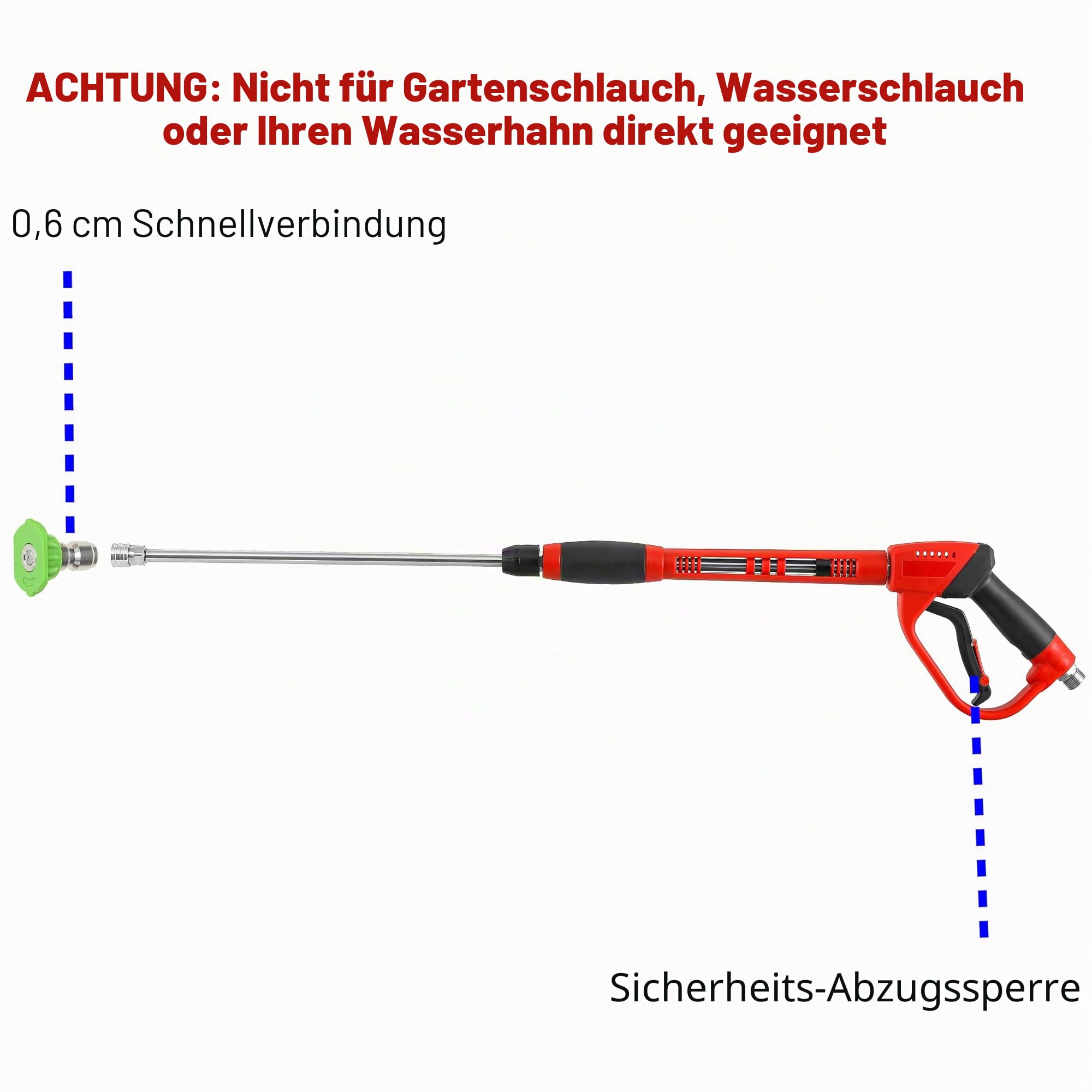 Tool Daily Hochdruckreiniger Pistole mit 40 Zoll Hochdruckreiniger Lanze, 345 bar (5000 PSI), M22 Anschluss, 5 Düsen