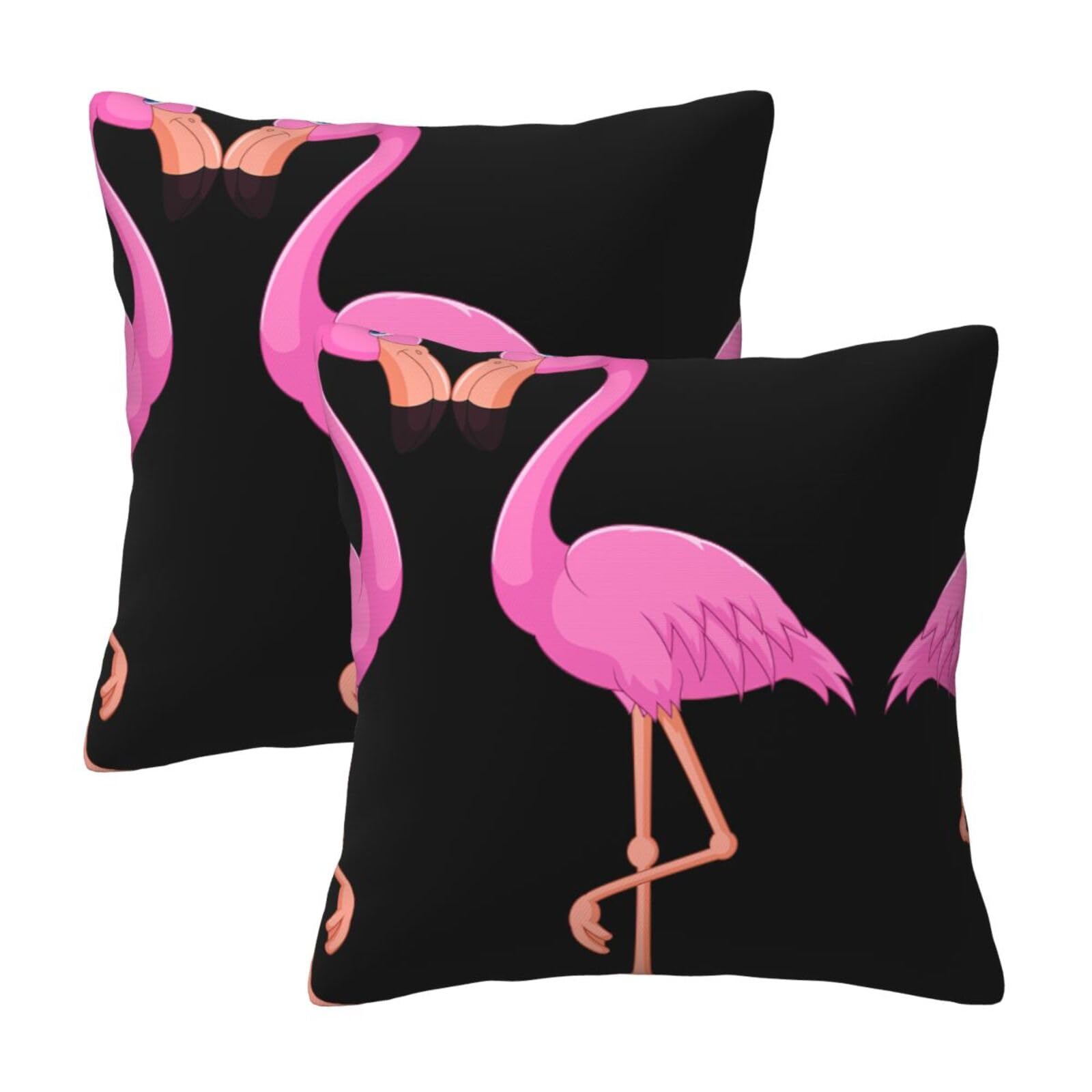 Kfjghhl Cartoon Flamingo Throw Pillow Covers Decorative Farmhouse Couch Pillow Case 4 Sizes Square Cushion Pillcase