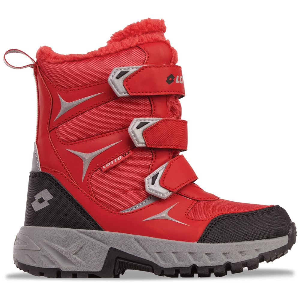 LOTTO Unisex Children's Pinecreek Tex K Half Length Boots, Red silver, 11.5 UK Child