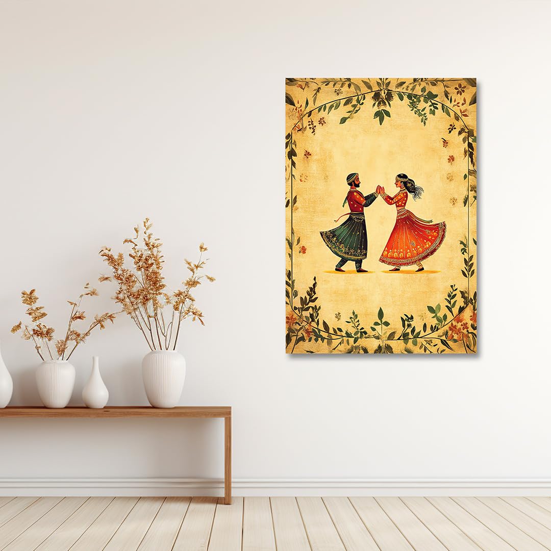 The Seven Colours Canvas Painting Wall Frame | Traditional Indian