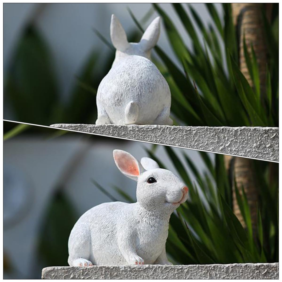 Toyvian Resina Figura de Conejito de Color Claro para Balcón y Hogar