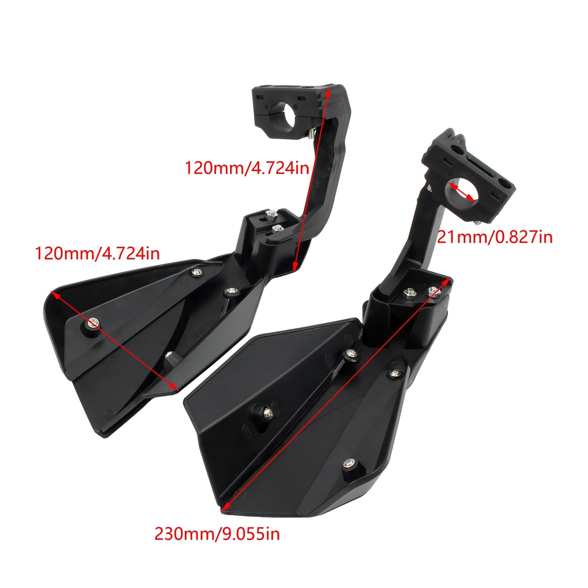 Paramani per moto Manubrio per moto da 7/8 "22 mm. Paramani antivento a doppio strato(Nero)