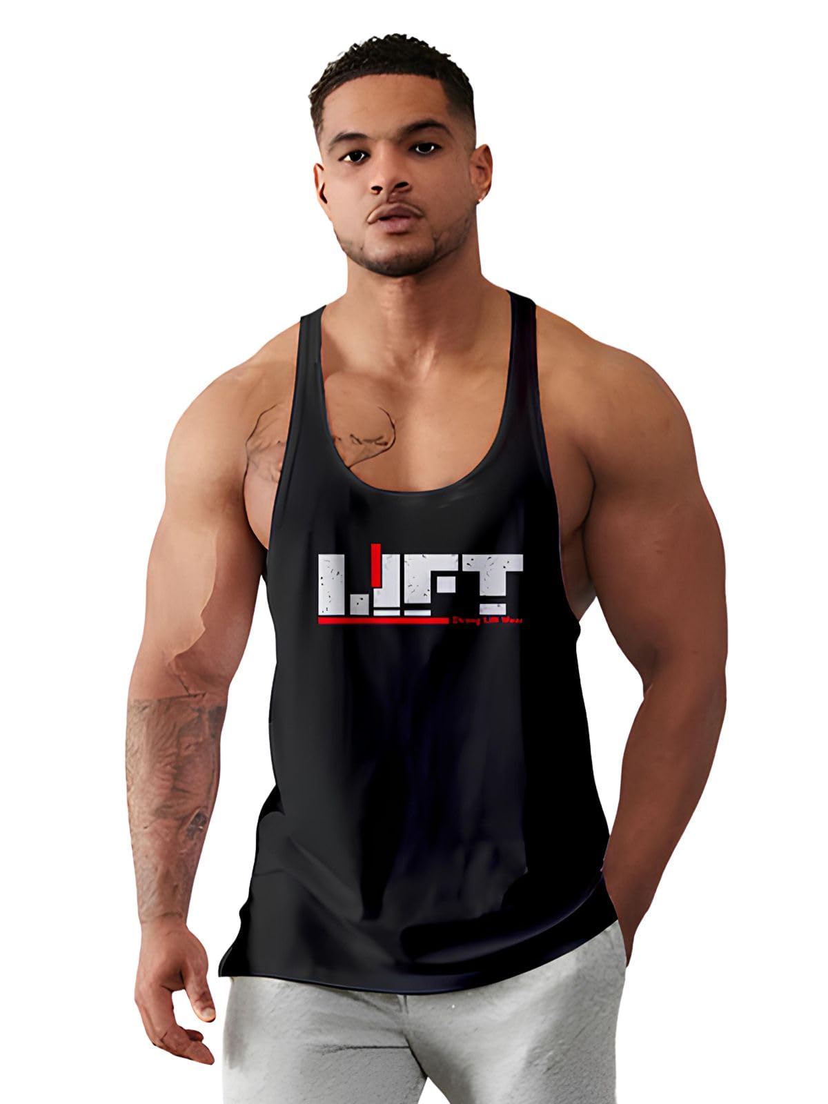 bab being beast apparel BAB Men's Regular Sleeveless Polyester Vest | Super Soft & Comfort Fit Gym Sando for Workout | Lift Print-picture-23