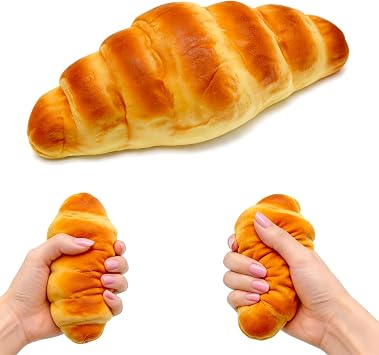 Butter Bread Squishy Toy, Slow Rising Squishies, Mystery Box Surprise Fidget Squeeze Toy, Soft Sensory Stress Ball, Anxiety Relief Fidget Toy, for Kids & Adults Croissant Bread