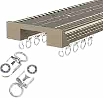 Gardinenschiene 2-läufig Weiß 2.8m - Deckenvorhangschiene Leise | Für Wohnzimmer, Schlafzimmer & Wohnmobil