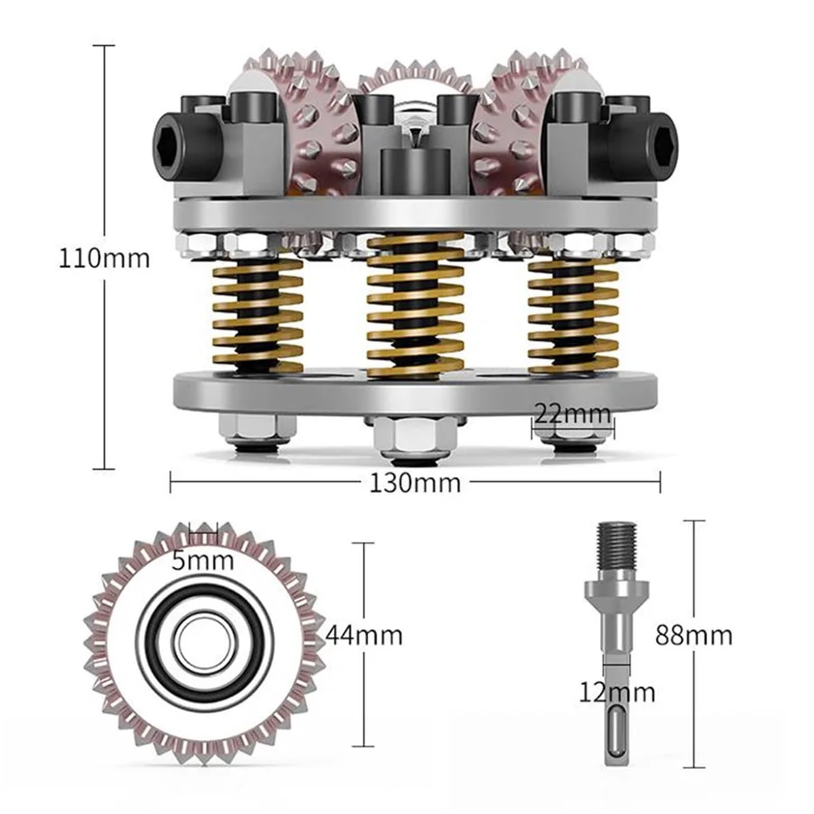 Martello in carburo Scalpello Ruota for capelli Martello elettrico Manico quadrato Quattro scalpelli a impatto Macchina for calcestruzzo Ponte in pietra Muri 1 pz