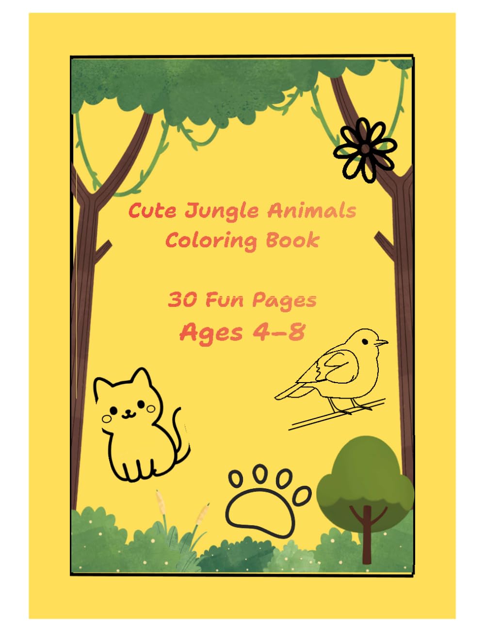 Cute Jungle Animals Coloring Book Fun Coloring Pages for Kids