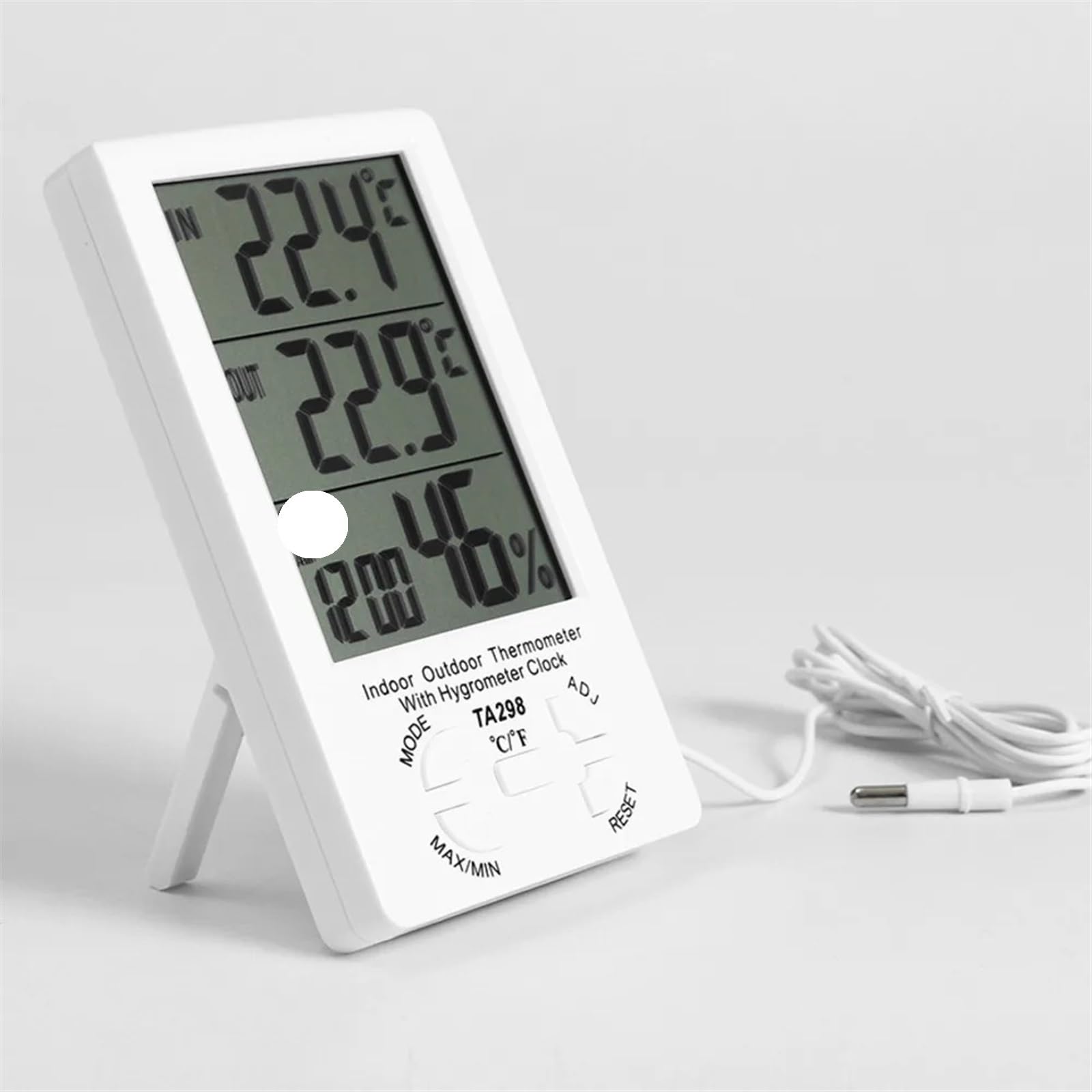 Higrómetro digital de interior, Monitor de temperatura ambiente, 10 unidades, termómetro for interiores y exteriores, higrómetro, pantalla dual