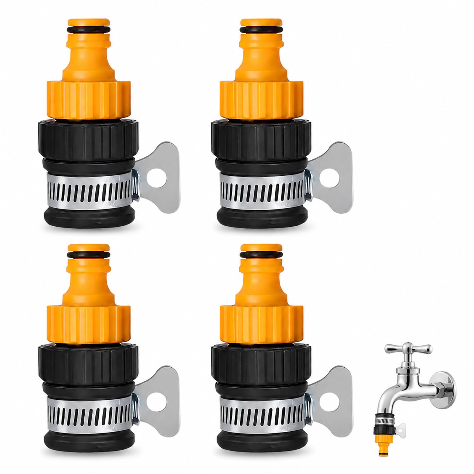 4 Pack Hose Pipe Connector and Hose Tap Connector for Garden & Kitchen