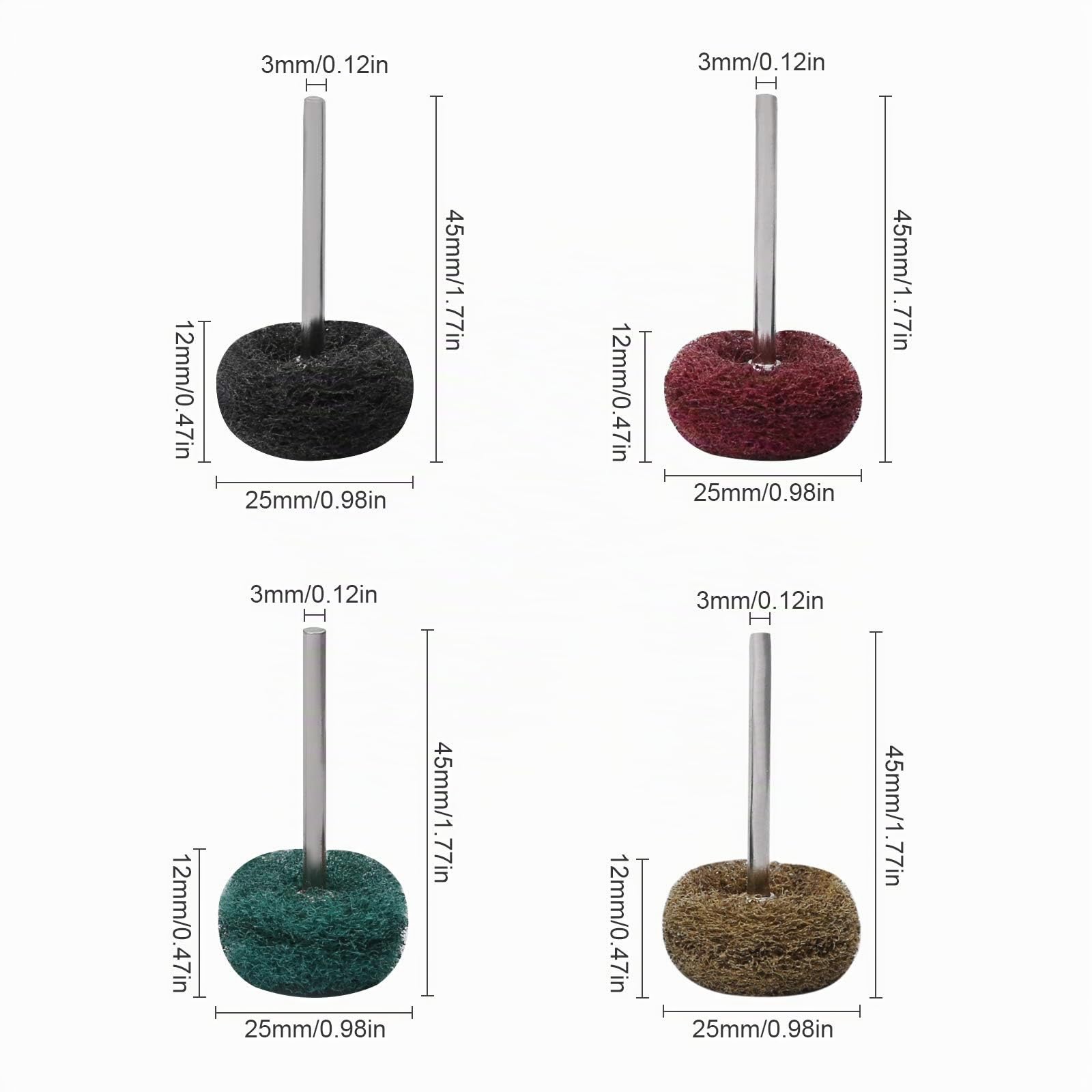 Set di 40 ruote abrasive per lucidatura per utensili rotanti Dremel, ruote per lucidatura per trapano legno, smerigliatrice da banco, grana 80/150/240/300/400