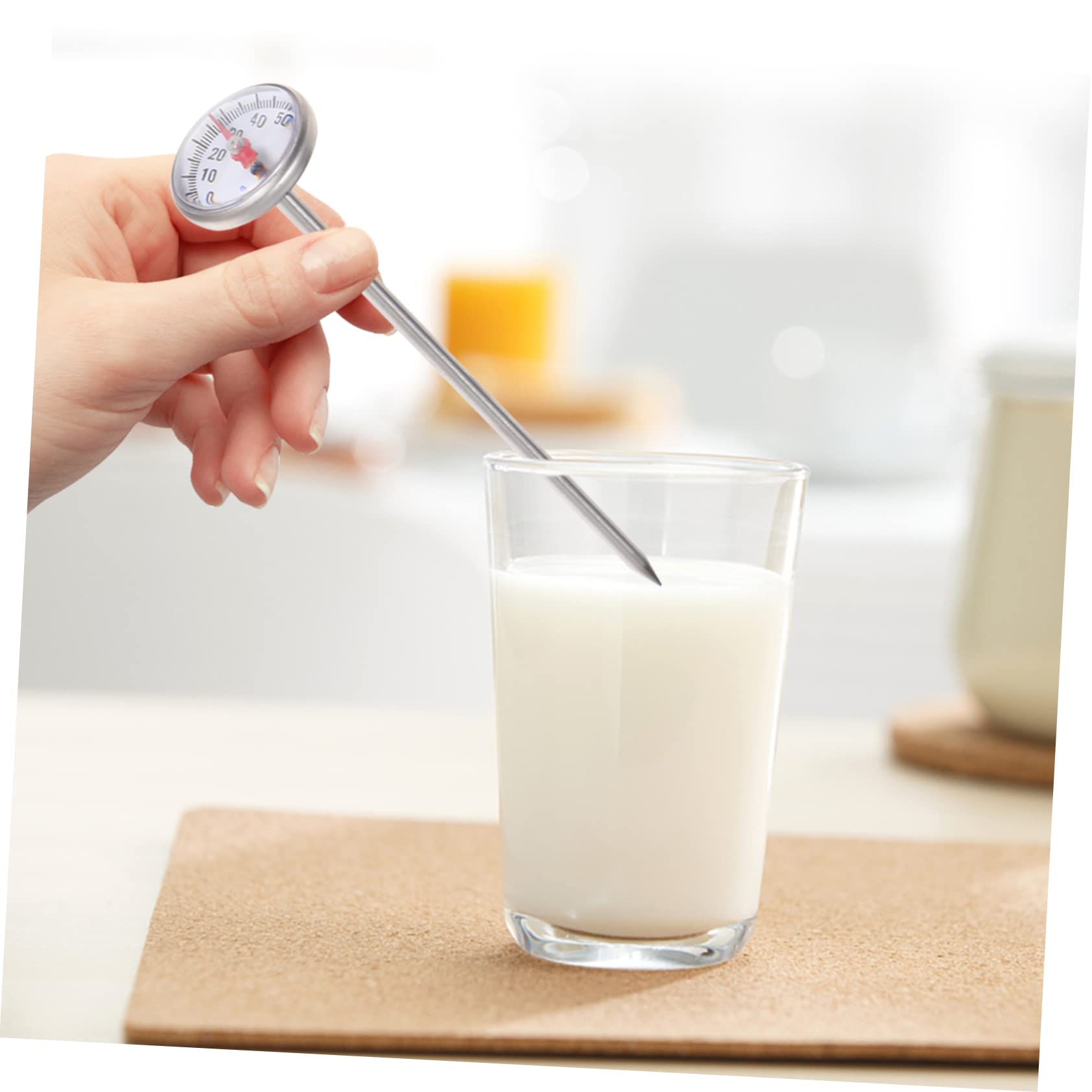 FUNOMOCYA 2pcs Digital Milk Water Thermometer Hot Beverage Thermometer Instant Read 10 to 110°c for Steaming and Brewing