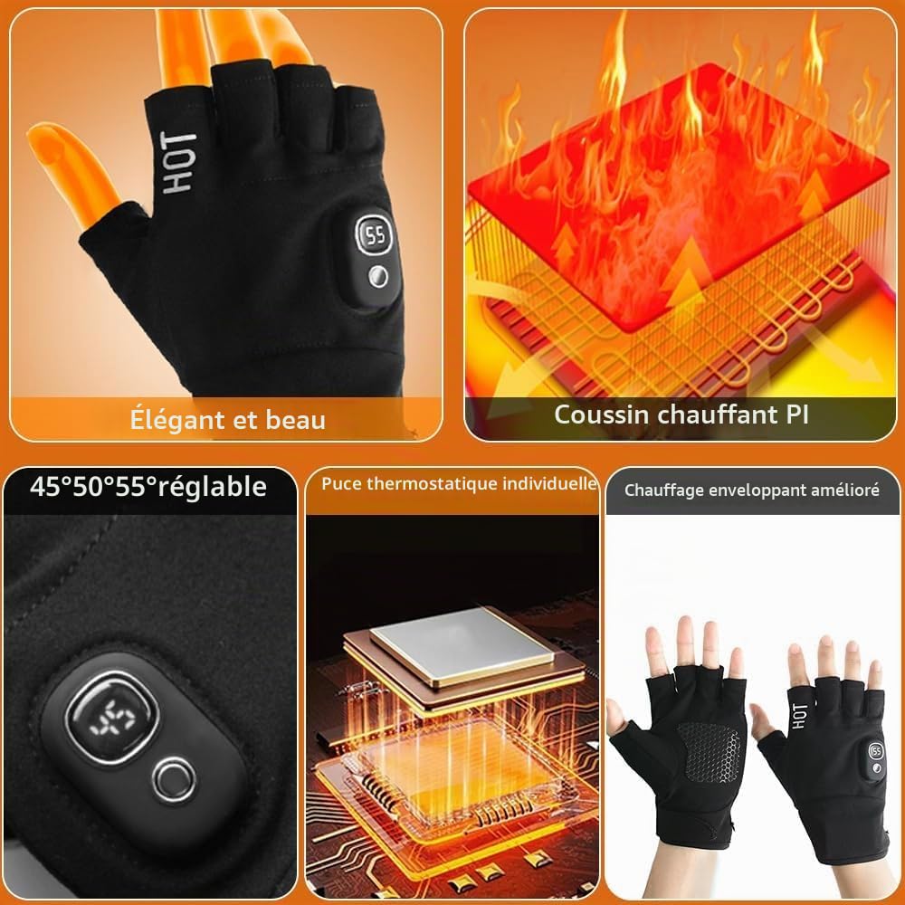 OBEST Gants Chauffants Rechargeables,Gants Chauffants Moto pour Homme Femme,3 Niveaux de Chaleur,Imperméables Écran Tactile pour Moto, Vélo, Ski, Patinagegants,Escalade
