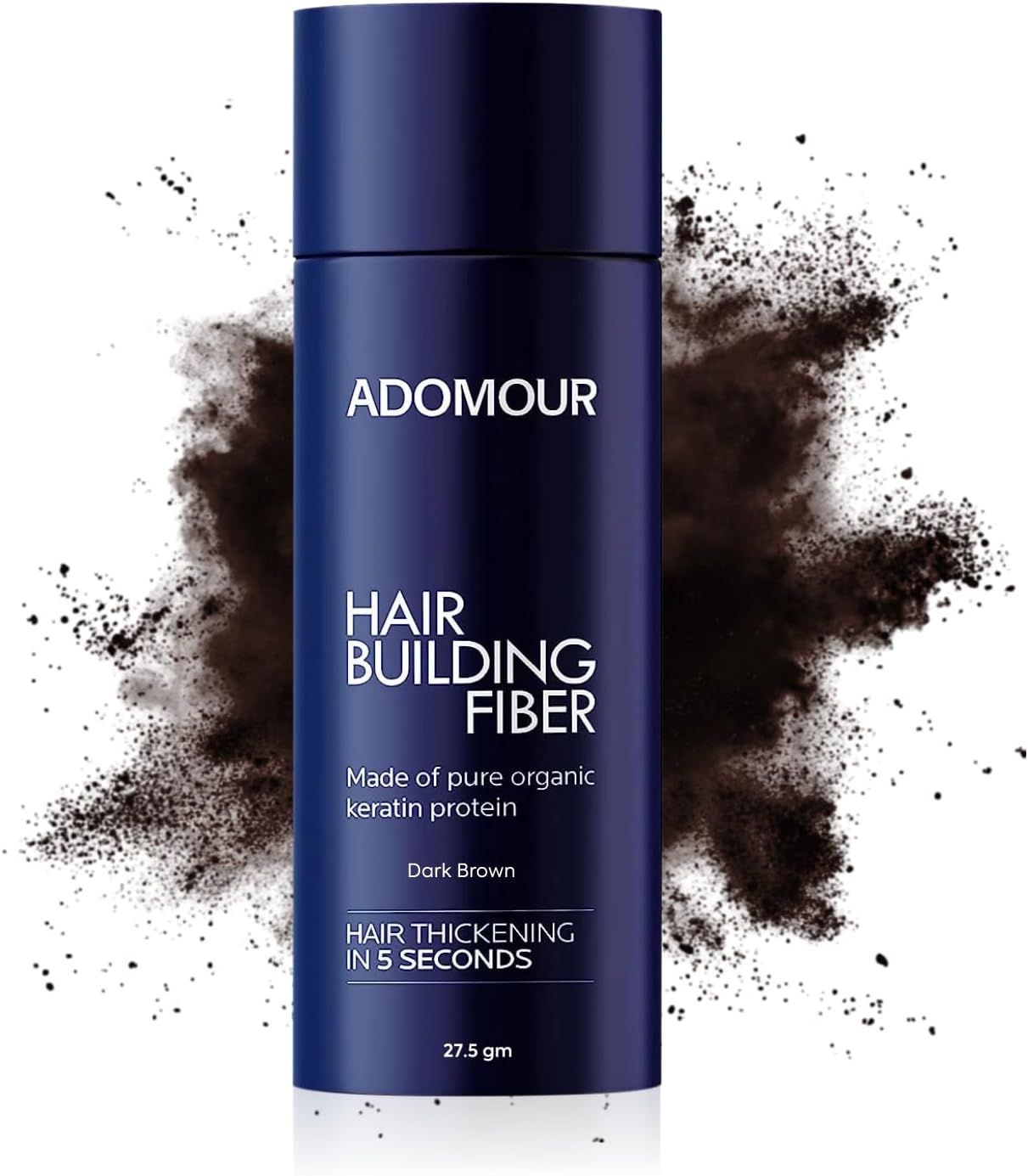 Hair Building Fiber 27.5g | Keratin Fibers for Thin, Fine & Thinning Hairs | Natural Coverage | For Thickening & Volumizing | Bald Spot Cover Up Hair Fiber Powder for Men & Women (Dark Brown)