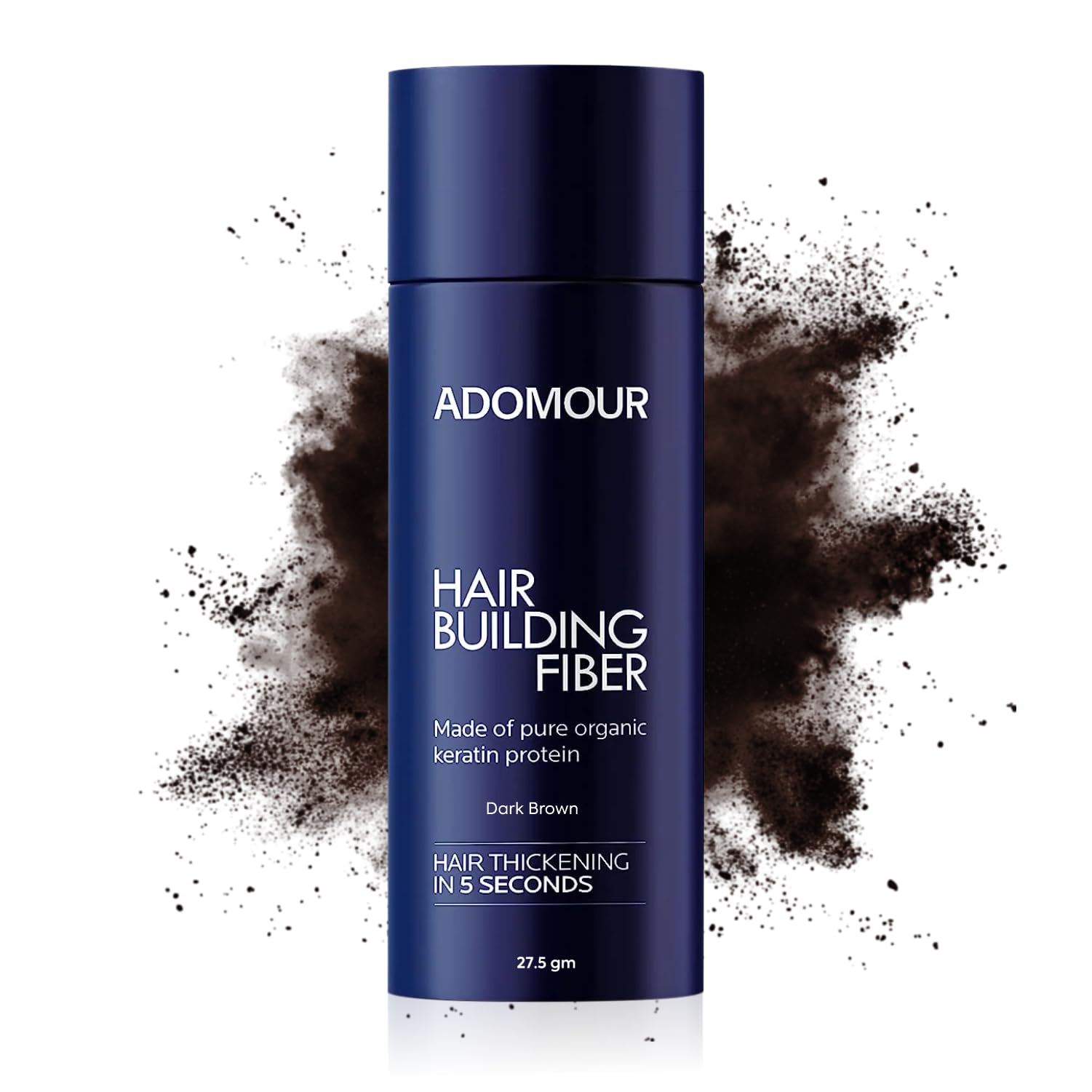 Hair Building Fiber 27.5g | Keratin Fibers for Thin, Fine & Thinning Hairs | Natural Coverage | For Thickening & Volumizing | Bald Spot Cover Up Hair Fiber Powder for Men & Women (Dark Brown)