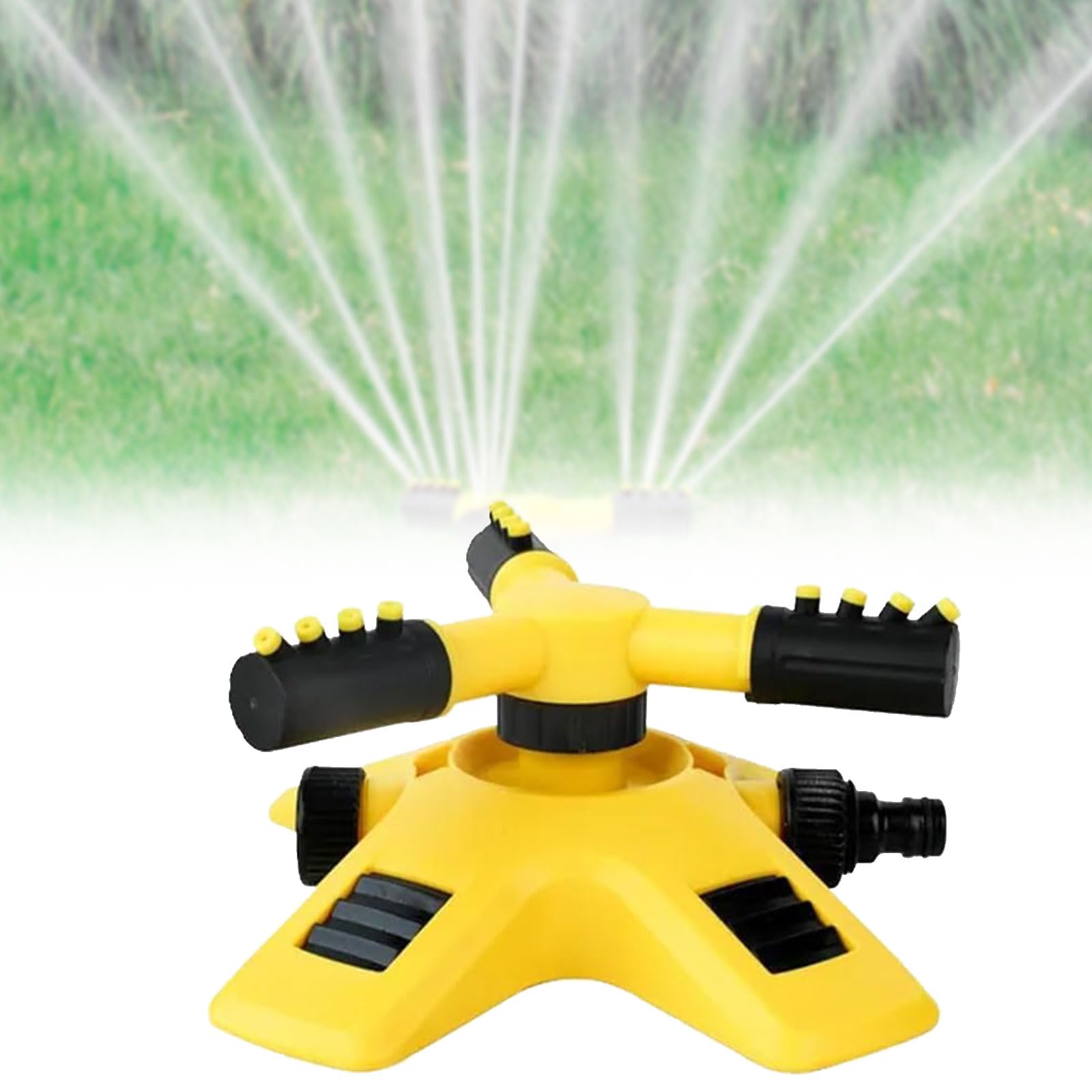 Garden Sprinkler for Lawns - 360° Adjustable Automatic Rotating Water Sprinkler for Garden,Lawn & Yard - 3 Arm Rotating Water Irrigation System for Watering Your Grass Plants Flowers Veggies (1 Set)