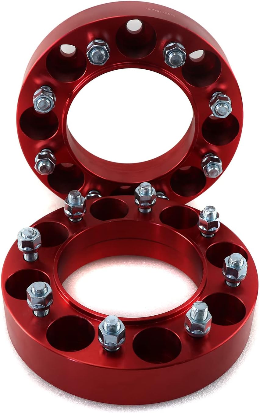2" Wheel Spacers 8 Lug for Skid Steer Loader, Bolt Pattern 8x8 丨Hub Bore 6"/154mm, 9/16" Studs, Compatible with Bobcat Case CAT John Deere New Holland (Pack of 2)