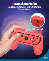 Vista 8 de MoKo Grip para Nintendo Switch OLED modelo Joycon & Switch Joy-Con, paquete de 2 Kit de mango ergonómico de agarre de mano compatible con Nintendo