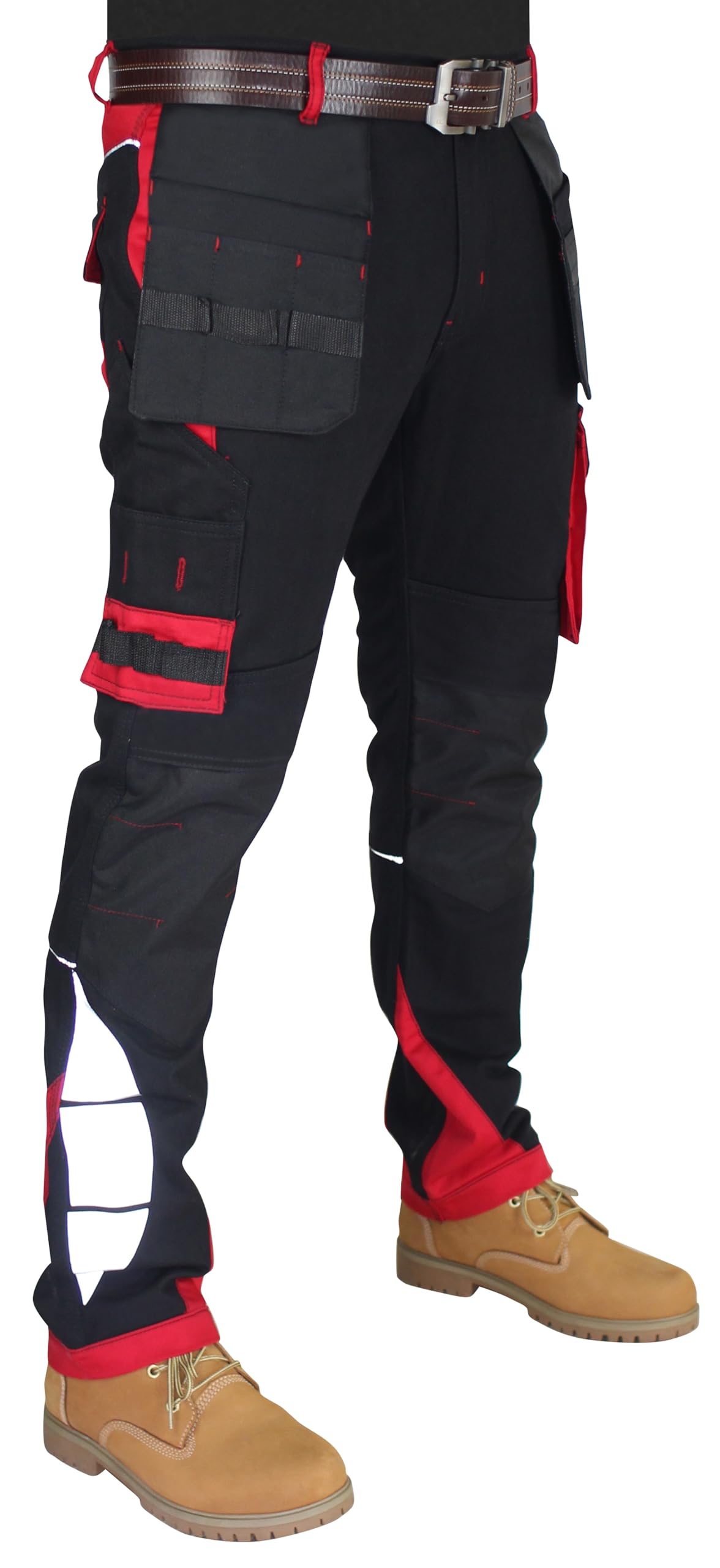 Męskie spodnie robocze Heavy Duty Safety Cargo Combat Spodnie robocze z wieloma kieszeniami Ochraniacz na kolana Cordura Kieszenie ochronne Potrójne szwy Trwała odzież robocza