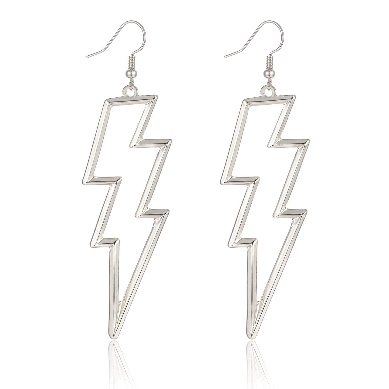 YAHPERNLightning Bolt Drop Dangle Earrings For Woman Statement Flash Thunder Hook Earrings Punk Fashion Jewelry