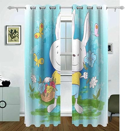 Amazon Chidagu 遮光カーテン 2枚セット イラスト花と蝶のかわいい小さなうさぎプリント おしゃれ 部屋飾り 断熱 防寒 防音 省エネ 間仕切りカーテン 洗える かわいい リビングルーム 寝室 かーてん 幅100cm丈135cm カーテン オンライン通販 Amazon Chidagu 遮光カーテン 2枚セット イラスト花と蝶のかわいい小さなうさぎプリント おしゃれ 部屋飾り 断熱 防寒 防音 省エネ 間仕切りカーテン 洗える かわいい リビングルーム 寝室 かーてん 幅100cm丈135cm カーテン オンライン通販