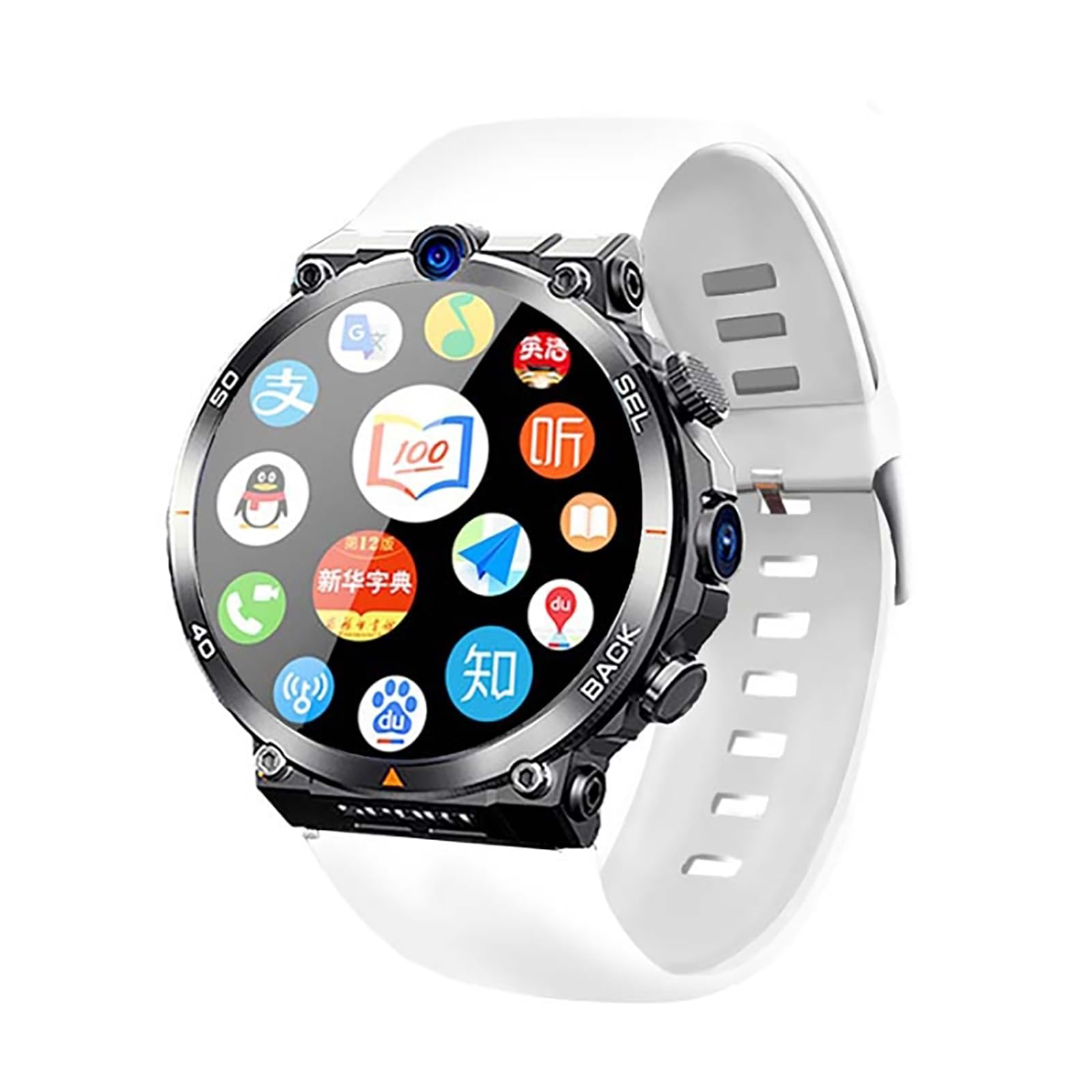Smartwatch 4G SIM Card con doppia fotocamera HD, NFC, WiFi integrato, posizionamento in tempo reale LBS e GPS, batteria 900 MA, schermo rotondo da 1,39 pollici per uomo